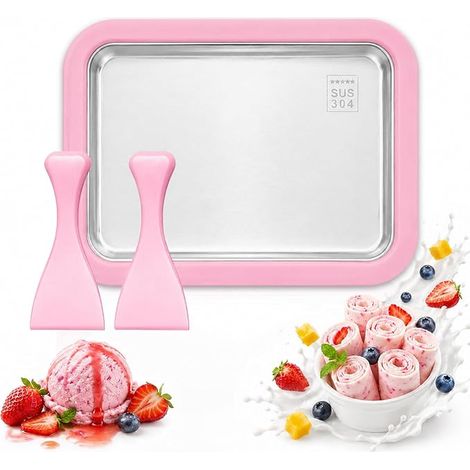 Ice Cream Machine, Ice Maker, Ice Roll Plate, Rolled Ice Tray (Pink) (1/4)