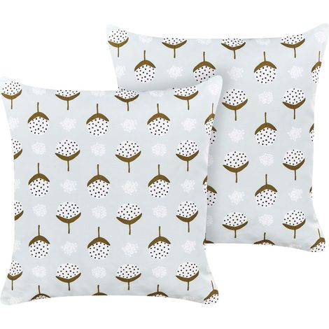 Gartenkissen 2er Set CUNEO Geometrisches Muster 45 x 45 cm Grün