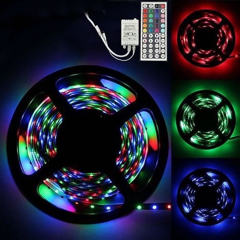 Ruban LED Flexible 5M RGB avec Télécommande 3528 SMD 300 LEDs (1/2)