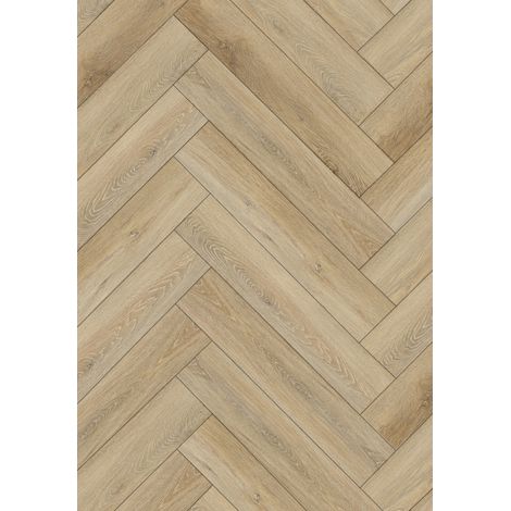 Mexen Worcester échantillon de panneau vinyle chevrons 635 x 127 mm SPC 6,5 mm, sous-couche IPEX 1,5 mm, 4 V-Fuga, Chêne - F117 (1/2)