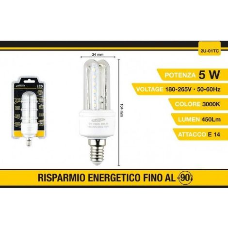 Trade Shop - LED-Glühbirne E14 5W Heiße weiße 3000k Kälte 6500K Natural 4000K 24d 2U-01t -