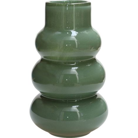 Vase Décoratif en Verre Soufflé à la Bouche Vert, Décoration d'Intérieur Artisanale - PANGIVO (1/3)