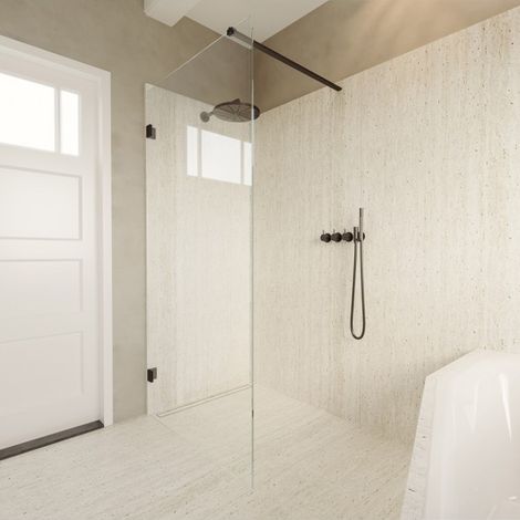 Paroi de douche walk-in SCANDIC NXT 400 RIHO 110x200 cm à charnières noires (1/3)