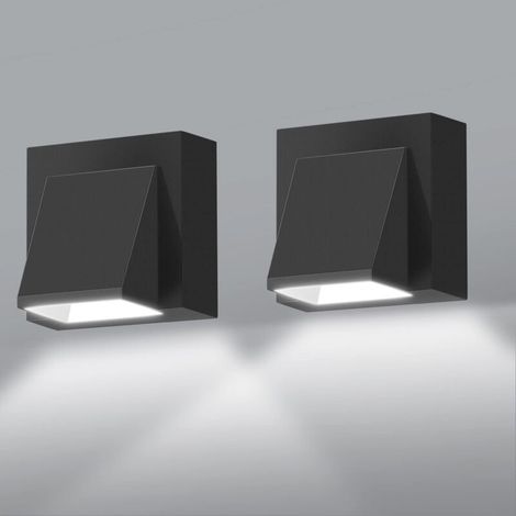 2er-Pack Außenwandleuchte, 5W COB-LED-Außenwandleuchte, 6000K Luce Freddo IP65 wasserdichte Außenwandleuchte aus Aluminium für Terrassen und Innenwände (1/5)