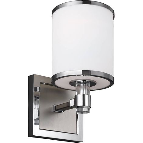 Elstead Prospect Park - 1 Licht Innenwandleuchte Satin Nickel, Chrom, Chrom, E27 (1/5)