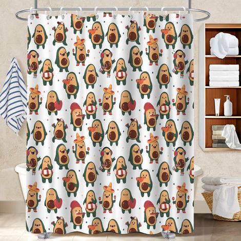 Rideau de douche tissu polyester 180x180 léger rideau séchage rapide pour mobi (1/5)