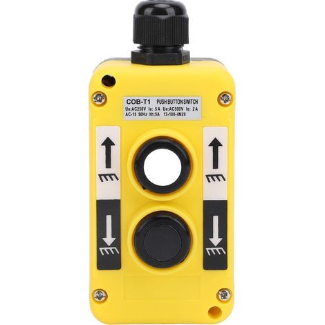Interrupteur à bouton-poussoir pour grue de levage électrique, étanche à la pluie, pour conduite industrielle de haut en bas, AC250V 5A 500V 2A COB-T1 (1/5)