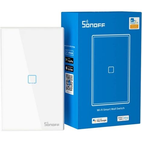 Sonoff TOUS1C Interruttore 1 Touch WIFI Parete Interruttore Luce Senza Fili 2 Gang Interruttore di Tempo Controllo Remoto di Lampadine Compatibile con Alexa, Google Home
