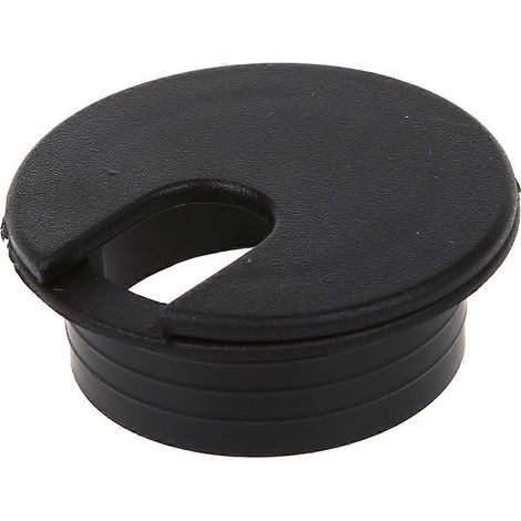 Lot de 10 passe-câbles noirs de 35 mm pour prise de câble de bureau ou de table. (1/4)