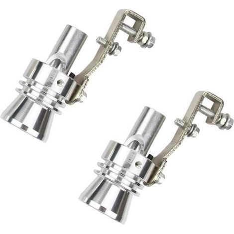 Turbo Sifflet universel en alliage d'aluminium Turbo Sounder Maker tuyau d'échappement surdimensionné Roar Simulator Car Argent (1/3)