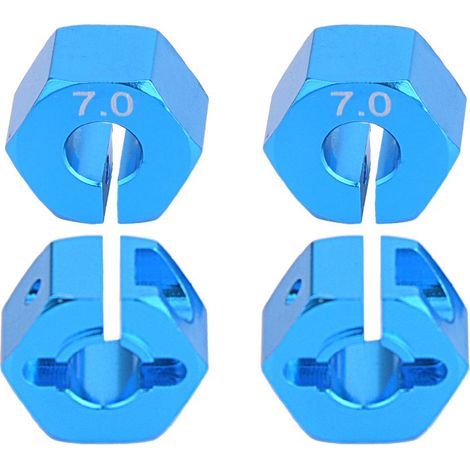 Ensemble de 4 adaptateurs hexagonaux de roue de 12 mm (7,0 pouces) pour véhicules RC, avec goupilles et vis. (1/5)
