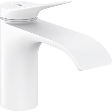 Hansgrohe mitigeur monocommande pour lavabo, robinet de vidange fixe, eau froide, sans garniture de vidange, Vivenis ComfortZone 80, blanc mat (1/2)