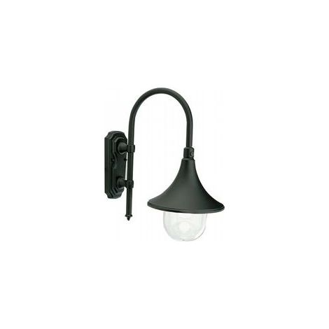 Hochwertige Aluminiumguss-Wandlampe mit transparentem Diffusor - Maximale Lampenhöhe 150mm - Maximale Leistung 60W Schwarz (1/4)