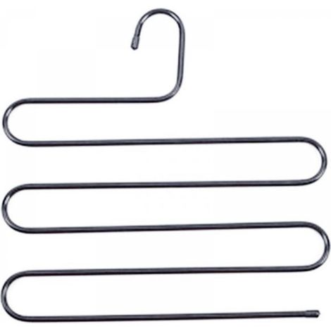 (14,17 x 14,17 pouces, lot de 2, noir) S-Type en acier inoxydable vêtements pantalons cintres placard (1/5)