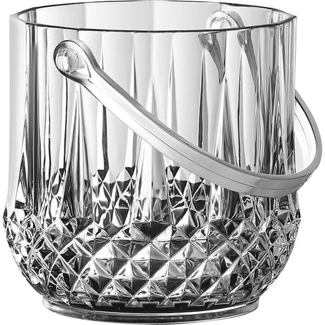 Seau à glace en plastique transparent avec poignée, seau à glace transparent pour champagne ou vin (1/5)