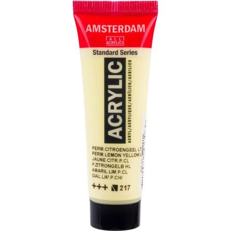 Peinture acrylique en tube - Jaune citron permanent clair - 217 - Amsterdam - 20ml (1/2)