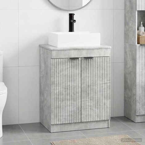 vidaXL Bathroom Furniture Set Concrete Grey Engineered Wood (1/5)