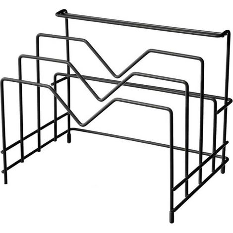 Rastrelliera Portacoperchi Metallo Porta Coperchi Padelle Pentole Coltelli Nero (1/5)