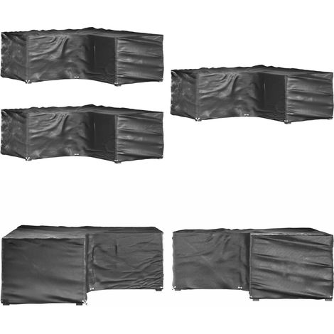 Fundas muebles jardín forma de L 2 uds 16 ojales 215x215x70 cm - Fundas para muebles al aire libre - Fundas para ratán