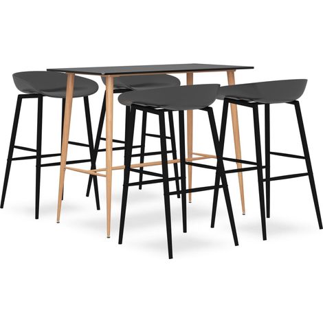 5-tlg. Bar-Set Schwarz und Grau