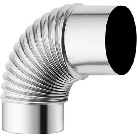 Cheminée de poêle à bois en acier inoxydable de 60 mm, adaptateur de tuyau de coude de conduit de conduit de conduit de cheminée à 90°, tuyau de cheminée étendu, tuyau de cheminée de camping en-DOU