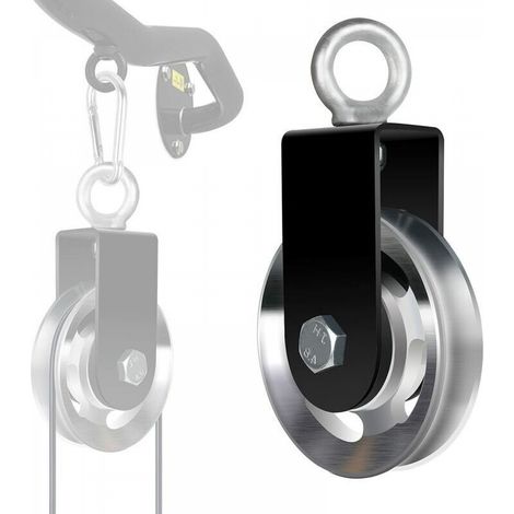 Poulie de Levage, Poulie de Câble 90mm Avec Support de Montage En u Roue de Levage de Rouleau Chargeant de Bricolage de Machine de Câble de Câble Métallique (1/4)