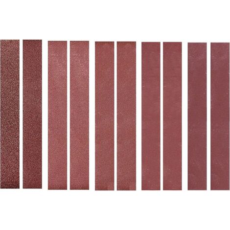 30x330mm 10 paquets de bandes abrasives (2 de chacun de 120 240 400 800 1000 grains) papier de verre à bande d'oxyde d'aluminium papier de ponceuse pour