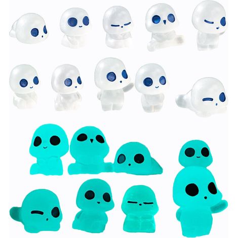 10 Pièces 2cm Miniature Bleu Lumineux Figurines Convient pour la Chambre Décoration de Bureau Halloween (1/5)