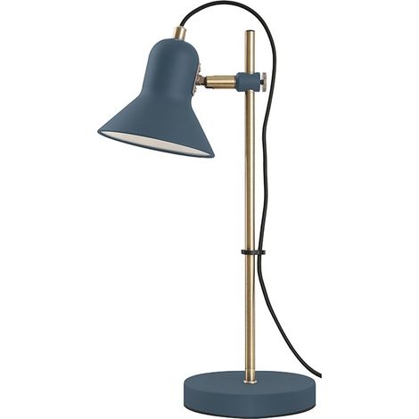 Lámpara de Mesa Azul y Dorada con Tulipa Orientable – Metal E27