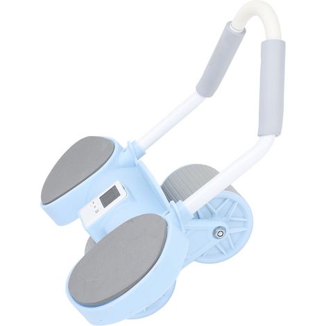 Roue abdominale à rebond automatique avec support pour téléphone, double roue antidérapante, batterie 65 mAh, appareil d'exercice abdominal domestique pour hommes et femmes, bleu (1/5)