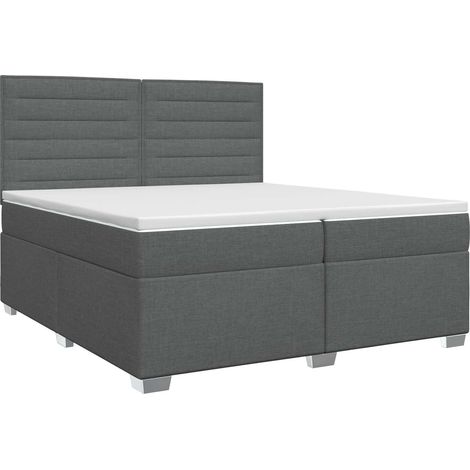 Maison Exclusive - Letto box spring con materasso Grigio Scuro 200 x 200 cm (1/5)