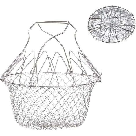 Panier à Frire, Panier a Salade Tamis Cuisine Inoxydable Fry Extensible Chef Panier Cuisine (1/5)