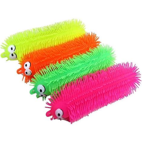 Lot de 4 balles anti-stress souples en forme de chenille papillon