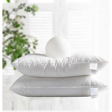 Oreiller blanc 100% coton doux et haute résilience, qualité hôtelière, idéal pour un usage domestique et adapté à tous les dormeurs. (1/5)