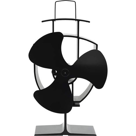 vidaXL Ventilador de estufa accionado por calor 3 aspas negro (1/5)