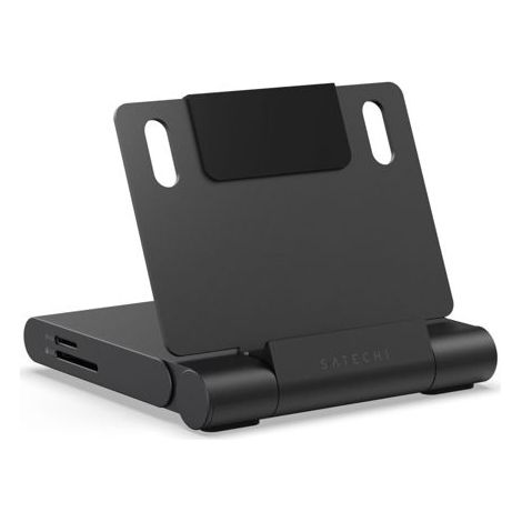 Satechi OntheGo Faltbarer Stand-Hub - faltbarer Ständer und Hub für mobile Geräte (USB-C 100W PD, USB-C 10 Gbit/s, USB-A 10 Gbit/s, Micro-/SD-Kartenleser 312 MB/s, 3,5-mm-Klinkenbuchse, 4K HDMI) (Spac (1/5)