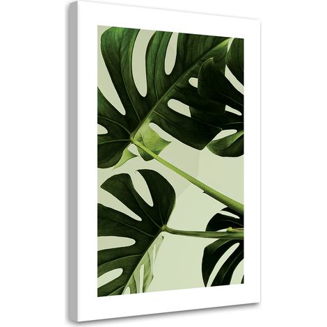 Tableau sur toile Feuilles de monstera vertes 60x90 (1/5)