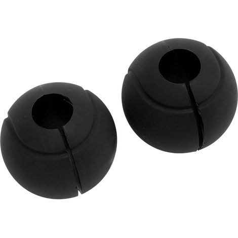 Paire de barres de musculation courbées poignée ronde sphérique en silicone antidérapant épaissi pour bras massifs et développement musculaire noir (1/5)
