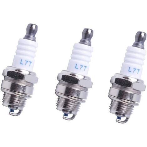 NALOOKAMIC Bougie d\\'allumage L7T Tronçonneuse Tondeuse à gazon Petit Moteur Accessoire Pièces Compatible avec Hus-qvarna Rep NGK BPMR7A 4626 Equivalence RCJ6Y Champion Bosch WSR6F,Pack de 3 (1/3)