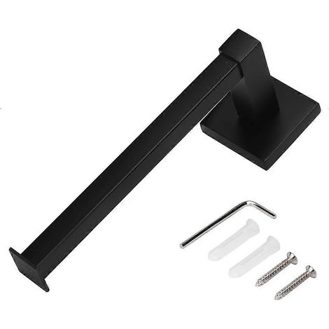 Schwarzer, wandmontierter Toilettenpapierhalter, Badezimmerregal, Toilettenpapierrollenhalter aus Metall, robuste Wandhalterung (1/5)