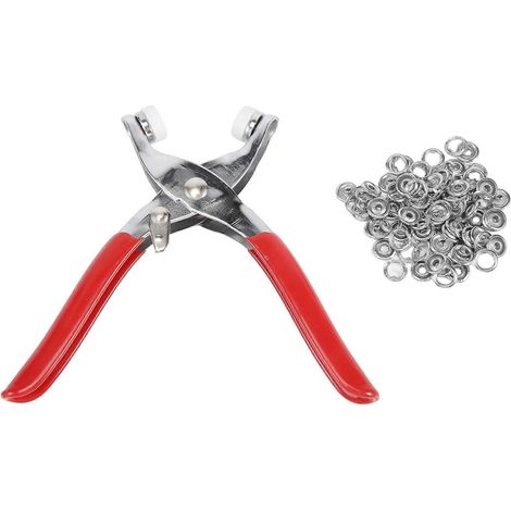 La pince est fournie avec 20 jeux de boutons-pression en laiton blanc, des outils d'installation pour les pinces à griffes et des rivets adaptée aux enfants. (1/5)