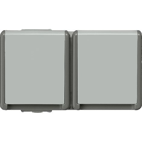 Siemens DELTA fläche IP44 AP Toma de corriente SCHUKO doble horizontal, 5UB4722