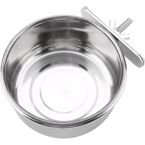 Gamelle en acier inoxydable pour mangeoire et abreuvoir de perroquet, perruche, cage à oiseaux, accessoires S (1/5)