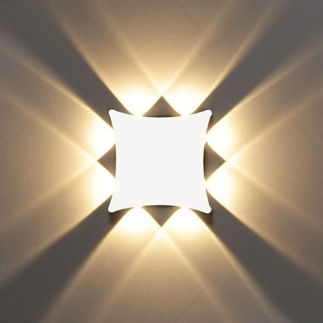 8W Moderne Applique Murale LED Lampe Murale Imperméable IP65 Aluminium Lampe de Mur LED Intérieur Extérieur pour Salle de Bains Salon Chambre à Coucher Couloir Escalier Entrée Porche(Blanc)