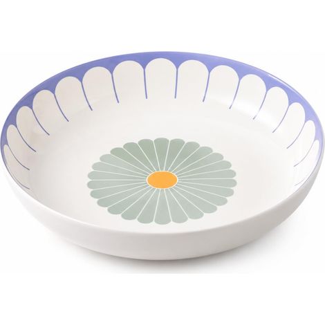 saladier grand multicolore, rés. lave-vaisselle/four micro-ondes, plat creux pr salade, pâtes et fruits, grand plat de service, bol, Porcelaine (1/5)