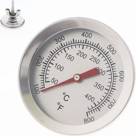Thermomètre de gril en acier inoxydable, thermomètre pour fumoir de barbecue T