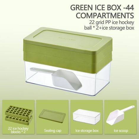 Moule À Glace - Moule À Cubes De Glace En Silicone Avec Couvercle - Pour Congélateur - 1 Pièce (1/5)