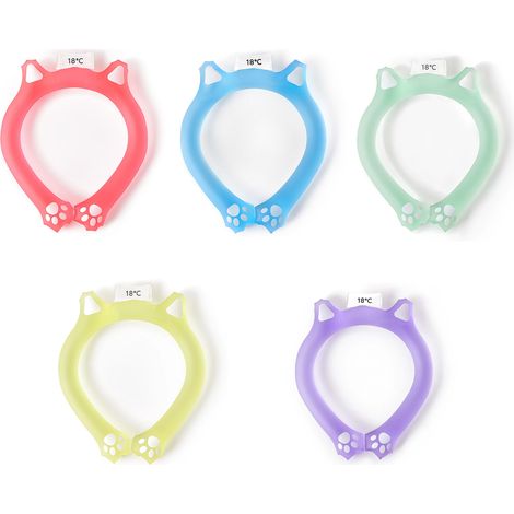 Juego de 5 bufandas tubulares refrescantes para el cuello, reutilizables y portátiles, con forma de anillo de hielo. Un accesorio refrescante ideal para el verano. Disponibles en 5 colores. (1/5)