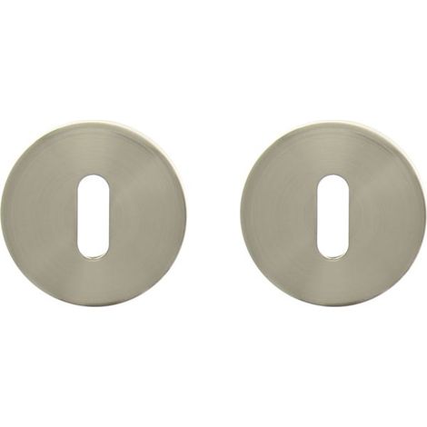 2 Rosetten Edelstahl Nickel Matt Schlüssel I