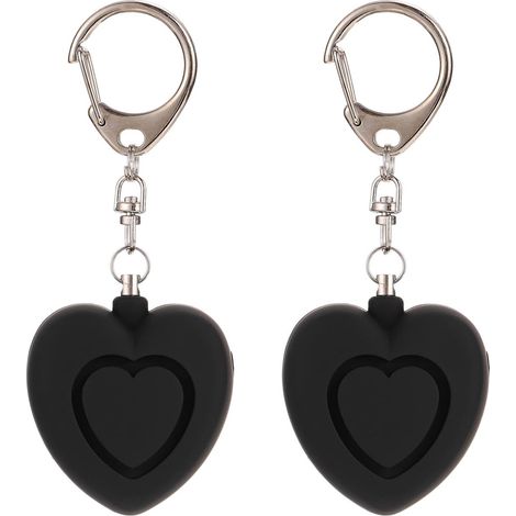 Alarme de poche personnelle (lot de 2) avec lampe torche porte-clés, alarme panique, sirène d'autodéfense pour femmes et personnes âgées (noir) (1/5)